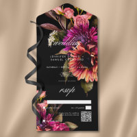 Élégant Moody Vibrant Sunset Floral QR Code