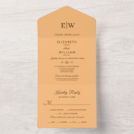 Invitation Tout En Un Élégant simple Mariage de monogramme