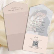 Élégant Vellum Photo Overlay Peach | Code QR