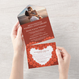 Invitation Tout En Un événement du 17e anniversaire de mariage photo de