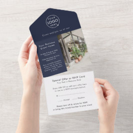 Invitation Tout En Un Événement professionnel | Marine Blue Modern Profe
