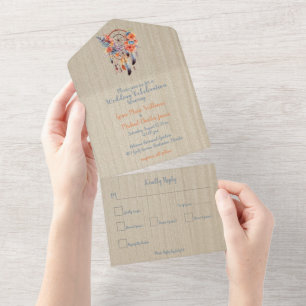 Invitation Tout En Un Exquis Boho Dream Catcher Mariage All In One