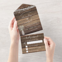 Farmhouse Bébé's Breath Rustic Wedding RSVP