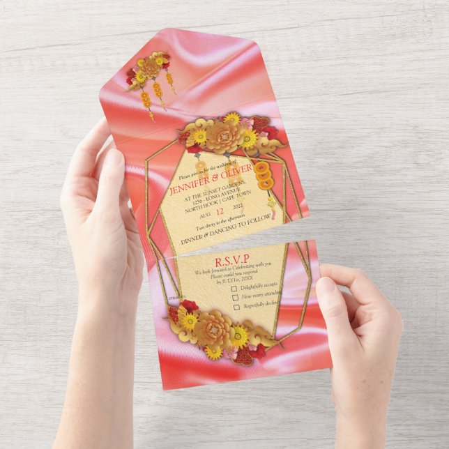 Invitation Tout En Un Festival du printemps chinois (Déchirure)