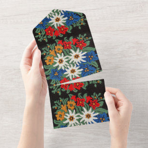Invitation Tout En Un Fleur alpine suisse Edelweiss 