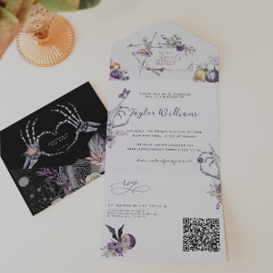 Invitation Tout En Un Fleur gothique Photo Spooky Seize