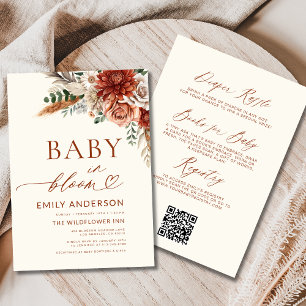 Invitation Tout en un Fleur sauvage d'automne bébé en fleurs