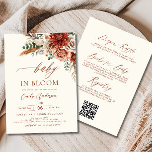 Invitation Tout en un Fleur sauvage d'automne bébé en fleurs