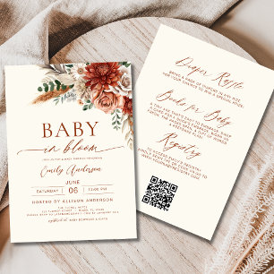 Invitation Tout en un Fleur sauvage d'automne bébé en fleurs
