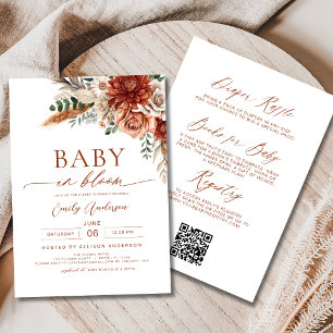 Invitation Tout en un Fleur sauvage d'automne bébé en fleurs