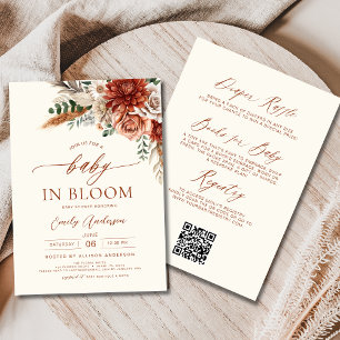 Invitation Tout en un Fleur sauvage d'automne bébé en fleurs