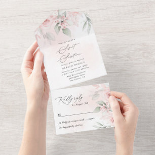 Invitation Tout En Un Fleurs blanches, Fleurs roses, Boho, Sweet 16