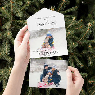 Invitation Tout En Un Fun Custom Christmas Typographie Photo