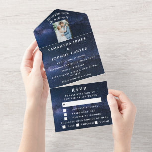 Invitation Tout En Un Galaxy Starry Night Stars Sky Mariage Nebula Photo