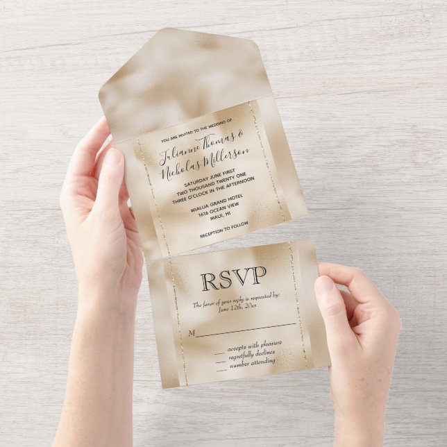 Invitation Tout En Un Gold Luxe (Déchirure)