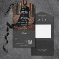 Gothique Moody Black Elegant Photo QR Code