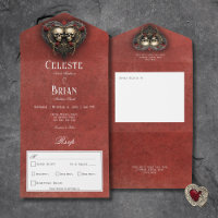 Gothique Noir & Rouge Skuls & Coeur Rouge Dîner