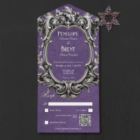 Gothique violet Moody Victorian Frame QR Code