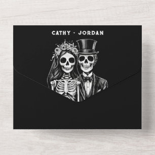 Invitation Tout En Un Halloween gothique couple mariage tout en un invit