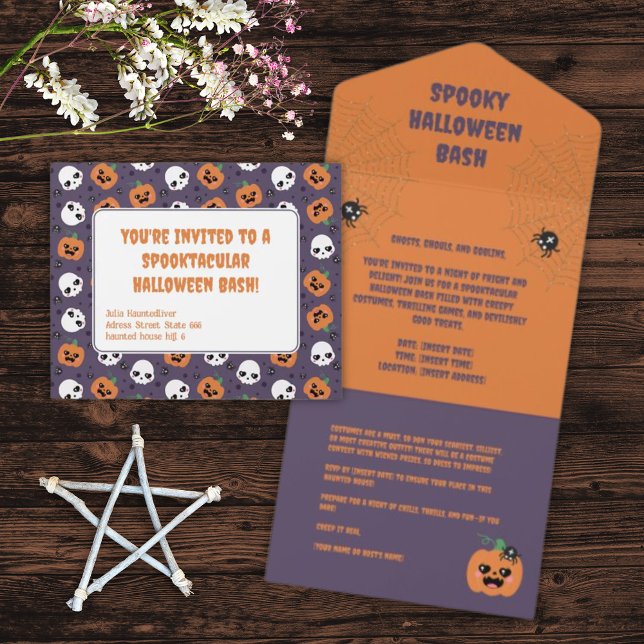 Invitation Tout En Un Halloween Kawaii Motif (Créateur téléchargé)