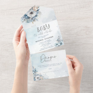 Invitation Tout En Un Hiver Bébé de neige Il fait froid dehors Baby show