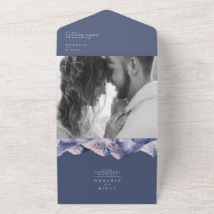 Invitation Tout En Un Hiver Mountain Soirée photo Sceau et envoi