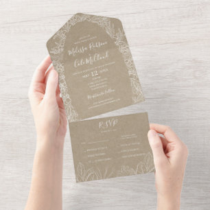Invitation Tout En Un Hiver rustique   Kraft Sceller Et Envoyer