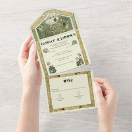 Invitation Tout En Un Invitation à un mariage vintage pour la forêt de l