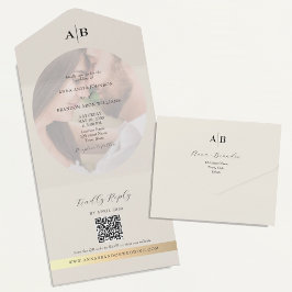Invitation Tout En Un Ivory Photo Wedding 