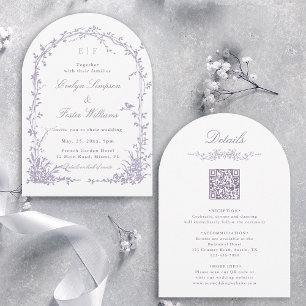 Invitation Tout en Un Jardin Botanique de Lavande Arche de Ma