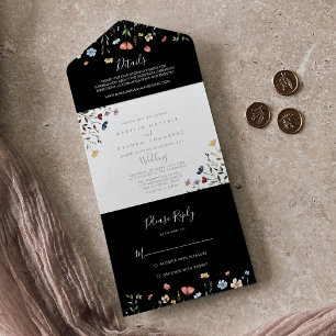 Invitation Tout En Un Jardin Coloré Fleurs Sauvages Mariage    