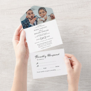 Invitation Tout En Un Jardin d'été Aquarelle Mariage floral