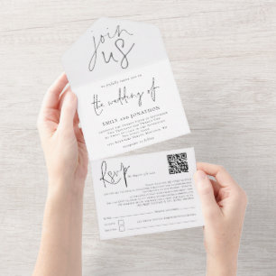 Invitation Tout En Un Joignez-vous à nous Script moderne typographique n