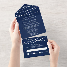 Invitation Tout En Un La Collection Mariage Bleu Marine Lights