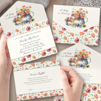 Le bébé brasse du Baby shower de théière floral