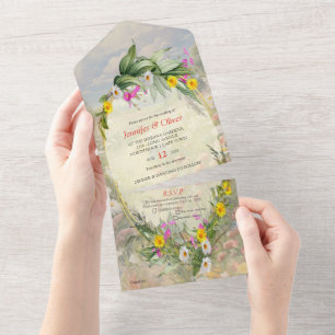 Invitation Tout En Un Le Langage des Fleurs