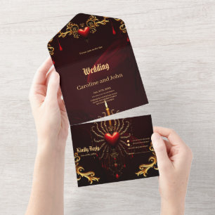 Invitation Tout En Un Le magnifique art de l'élégance gothique.