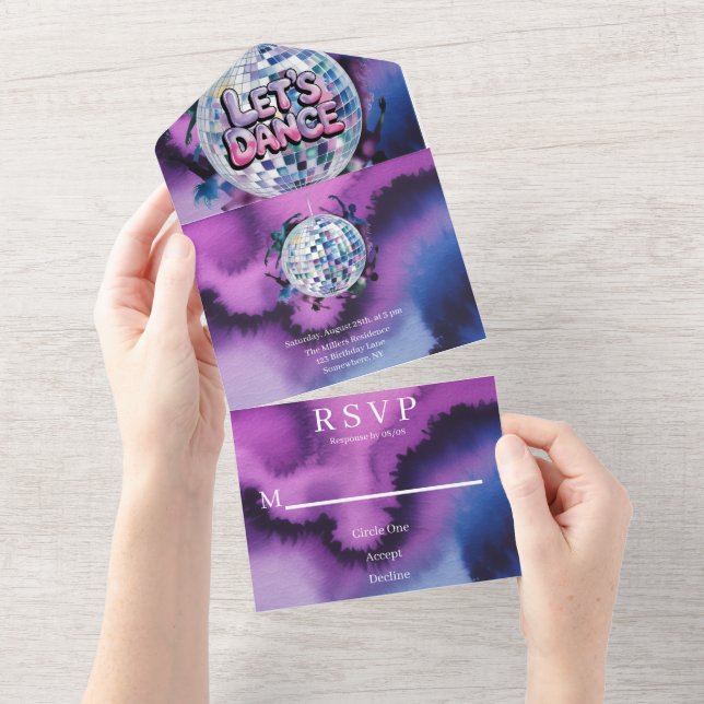 Invitation Tout En Un Let’s Dance Birthday Party Bash (Déchirure)