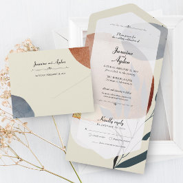 Invitation Tout En Un Levée Abstraite de la nature