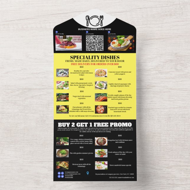 Invitation Tout En Un Livraison alimentaire pour petites entreprises do- (À l'intérieur)