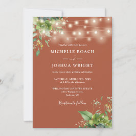 Invitation Tout en un Lumière de verdure Mariage en terre cui