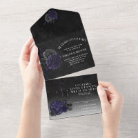 Magie du zodiaque | Roses de crâne gothique indigo