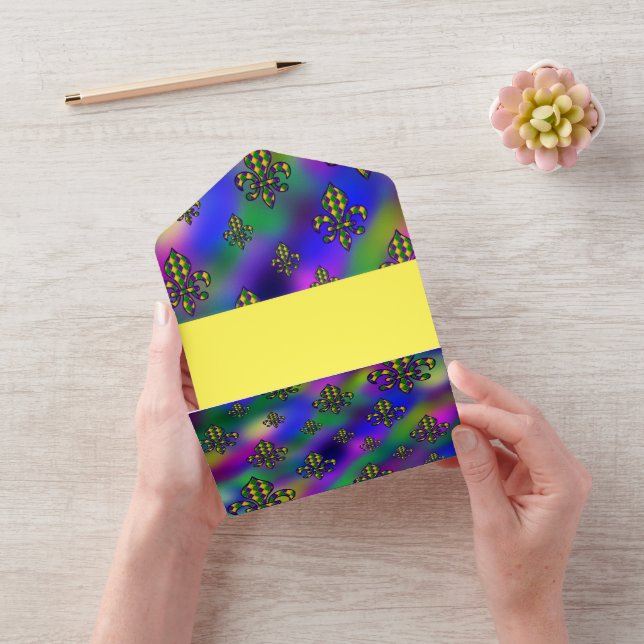 Invitation Tout En Un Mardi Gras Motif (Vidéo)