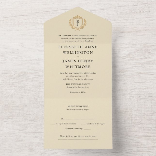 Invitation tout en un mariage (À l'intérieur)