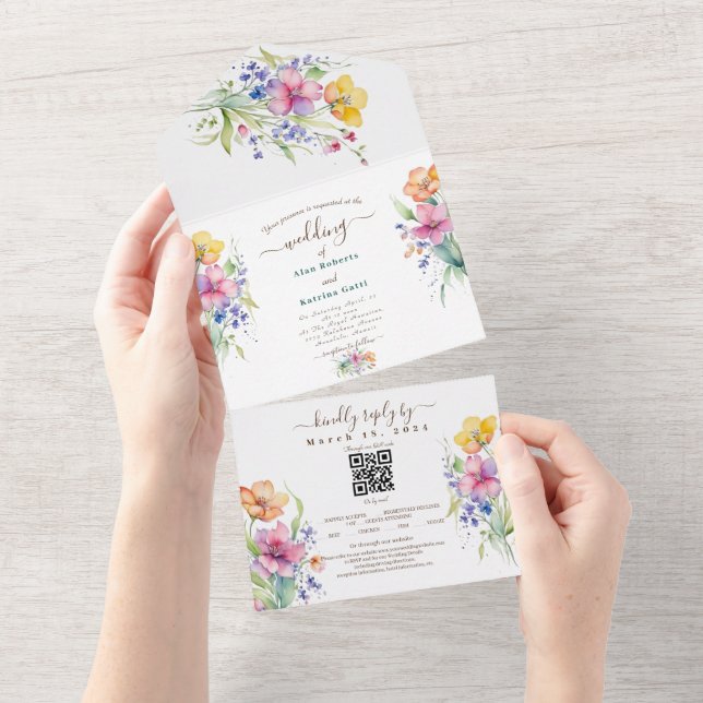 Invitation tout en un mariage (Déchirure)