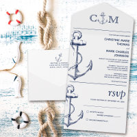 Mariage Ancre nautique blanc