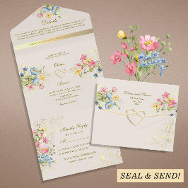 Invitation Tout En Un Mariage Bohème Chic Floral Rustique