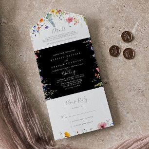 Invitation Tout En Un Mariage botanique champêtre rustique