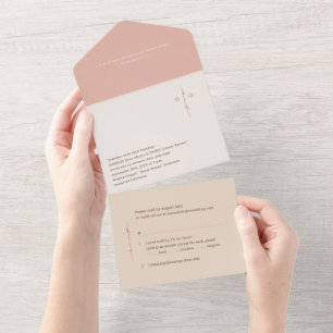 Invitation Tout En Un Mariage chrétien avec croix monogramme
