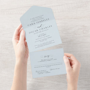 Invitation Tout En Un Mariage classique élégant ciel bleu